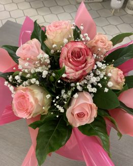bouquet de 7 roses roses