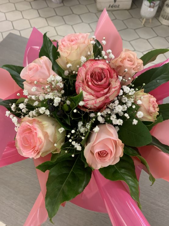 bouquet de 7 roses roses